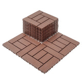 12" Interlocking Patio Deck Tiles Red Brown Polypropylene DIY