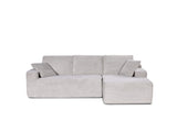 104" Boneless Corduroy L-Shaped Sectional Sofa, Beige