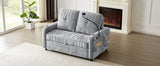 Chenille Loveseat with Storage Sleeper Grey 54"