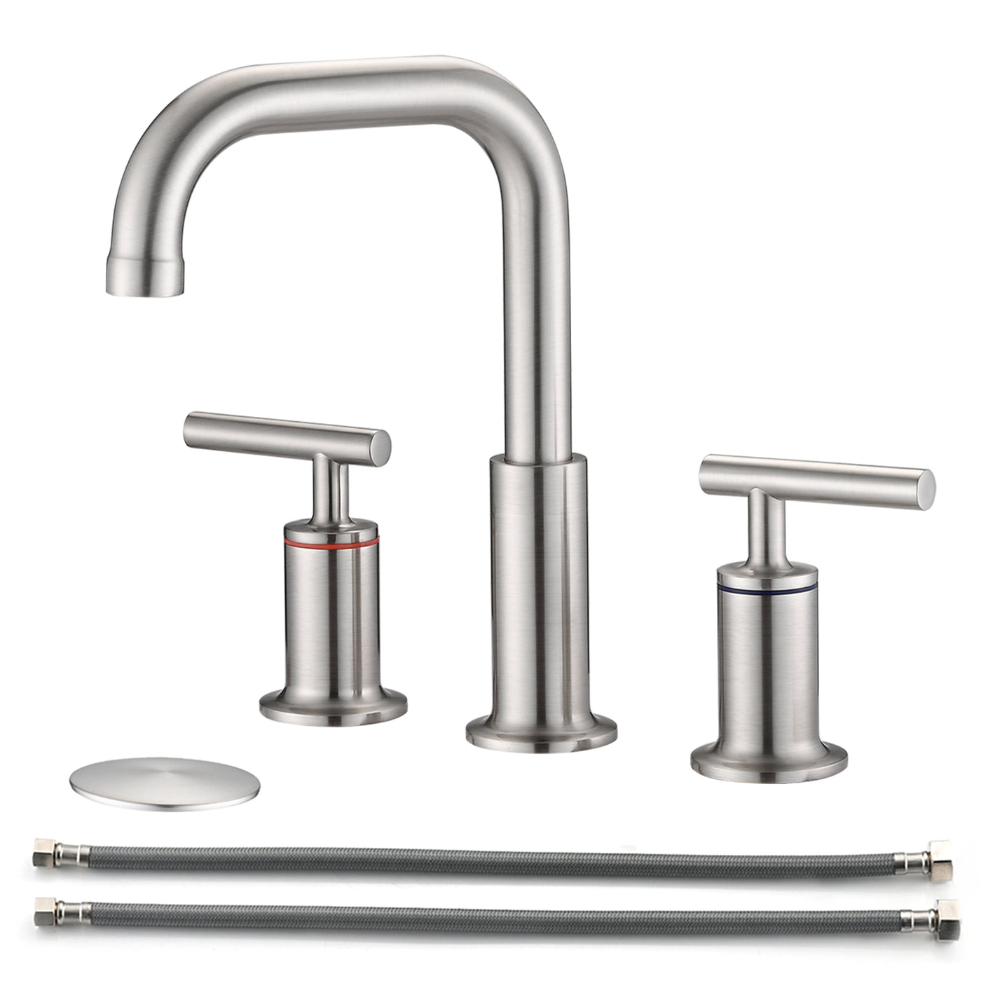 8" Widespread Double Handle Bathroom Faucet Brushed Nickel