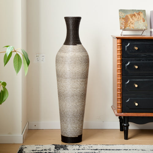 39.4" Handmade PVC Floor Vase Rustic Textured Home Decor