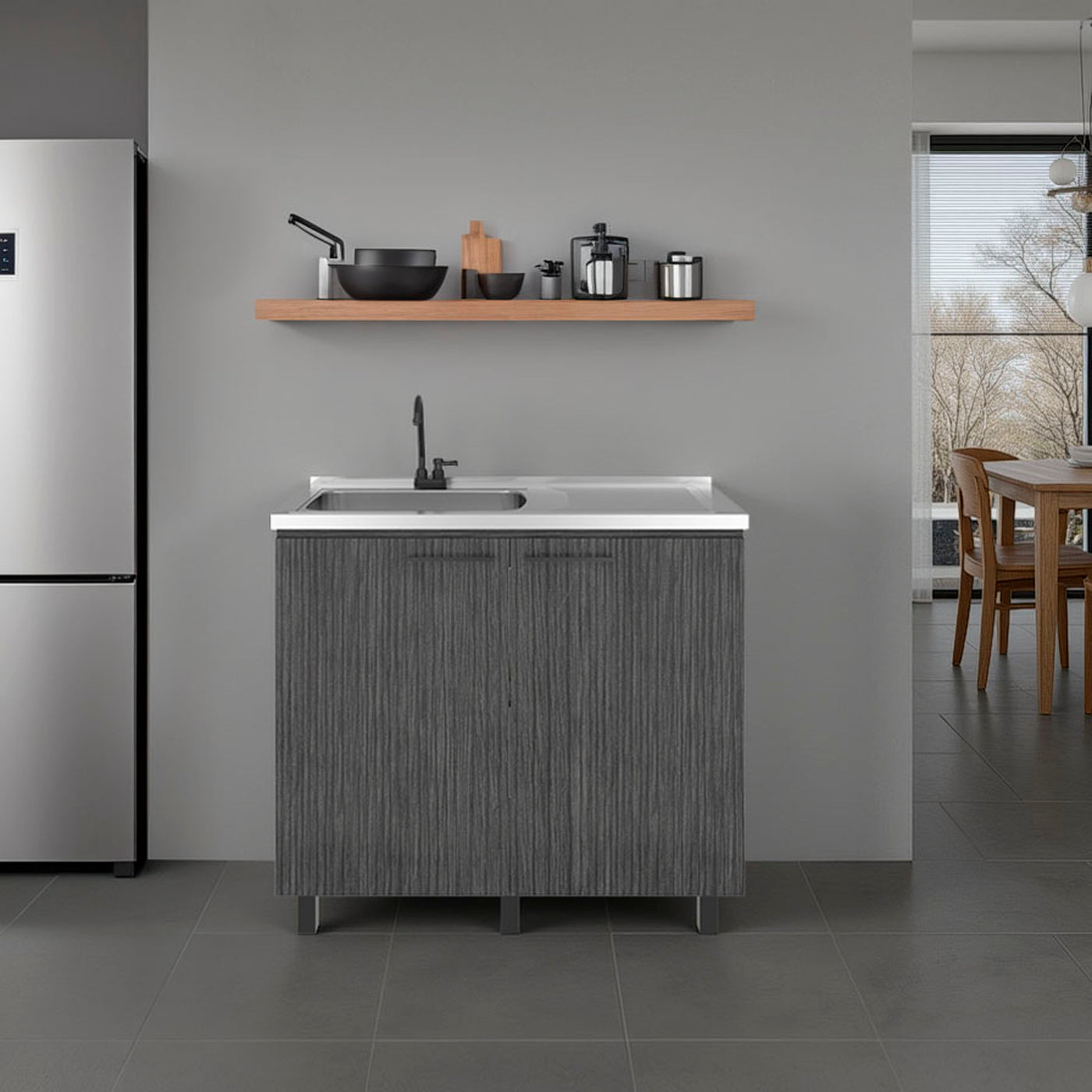 Napoles Stainless Steel Utility Sink with Faucet and Legs