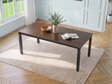 Engineered Wood Dining Table Black/Espresso 63"