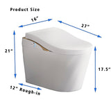 Modern Smart Toilet With Bidet, Auto Flush, Auto Open/Close, Heated Seat