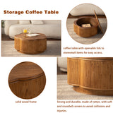 Engineered Wood Coffee Table with Storage Natural