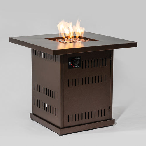 28" Propane Gas Fire Pit Table 50000 BTU Square Steel Patio