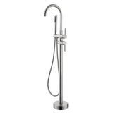 Floor Mounted Tub Faucet High Flow Freestanding Tub Filler with Handheld Shower Swivel