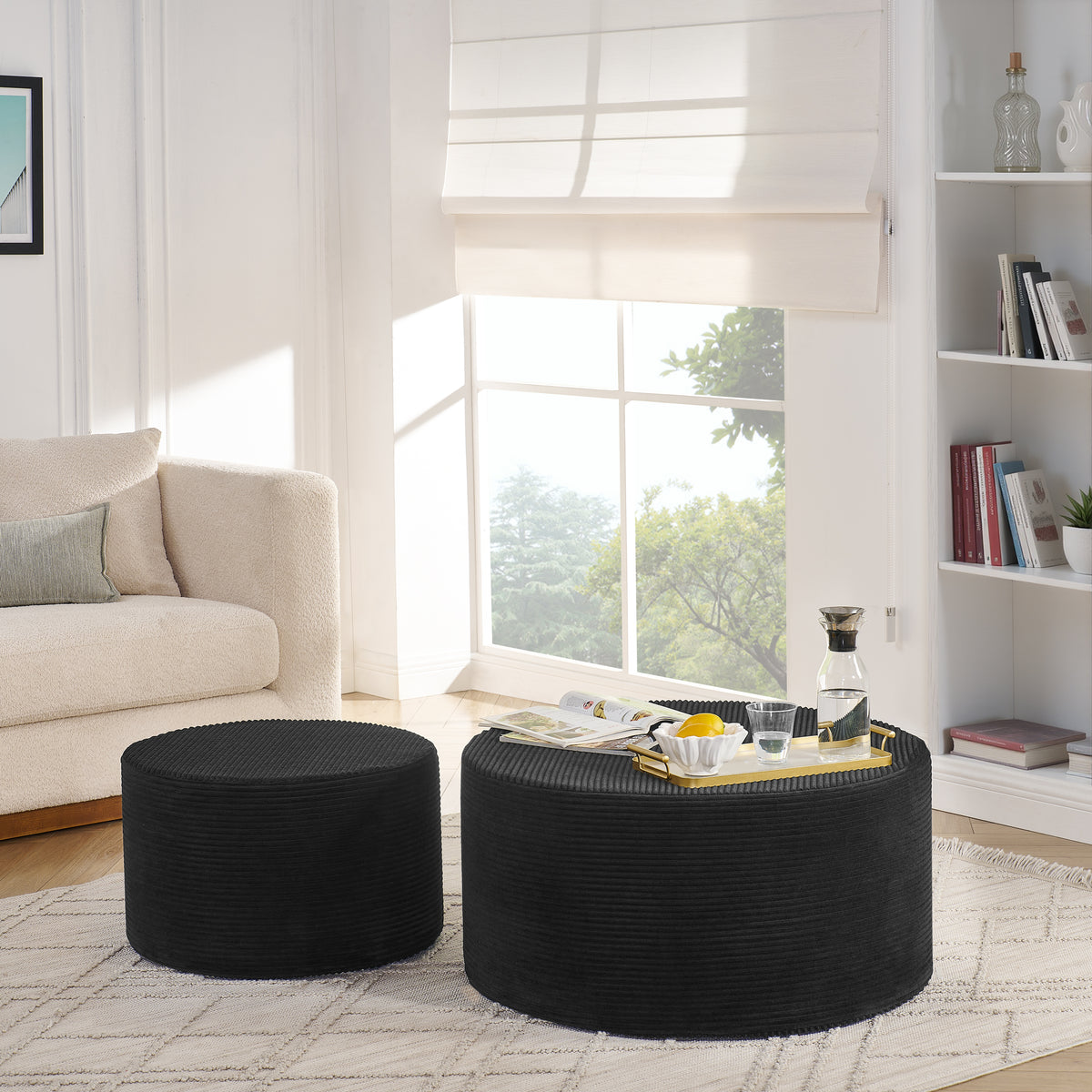Foam Ottoman Black
