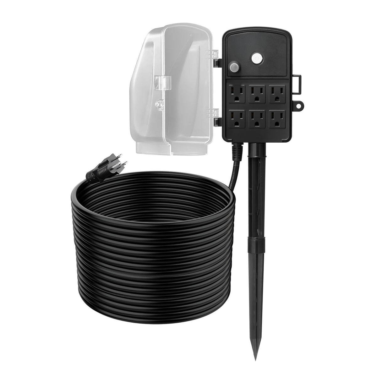 Outdoor Power Stake, 50 FT Extension Cord, Outdoor Power Strip Weatherproof with