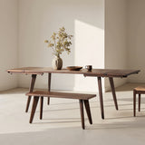 Capri 59-90.5" Solid Oak Extendable Dining Table, Dark Brown