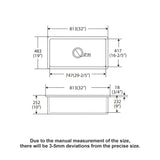32"x19"x10" Undermount Single Bowl Fireclay Kitchen Sink
