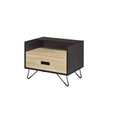 Accent Table - Industrial - Oak & Black - Drawer & Open Storage