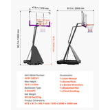 Portable Basketball Stand, 10 ft Height Adjustment Basketball Hoop & Goal