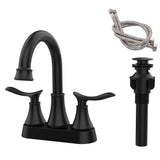 2-Handle 4-Inch Matte Black Bathroom Faucet with Pop-up Drain