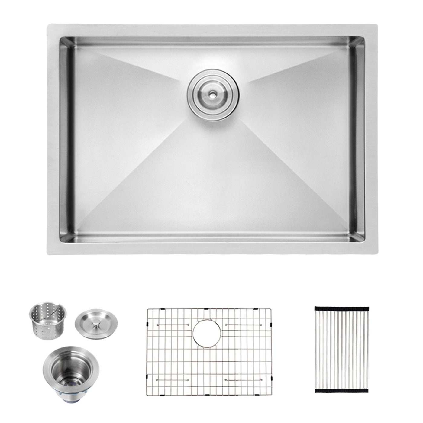 Brushed Nickel 26" Undermount Stainless Steel Kitchen Sink