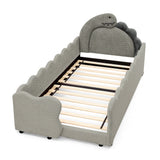 Twin Upholstered Platform Bed Grey
