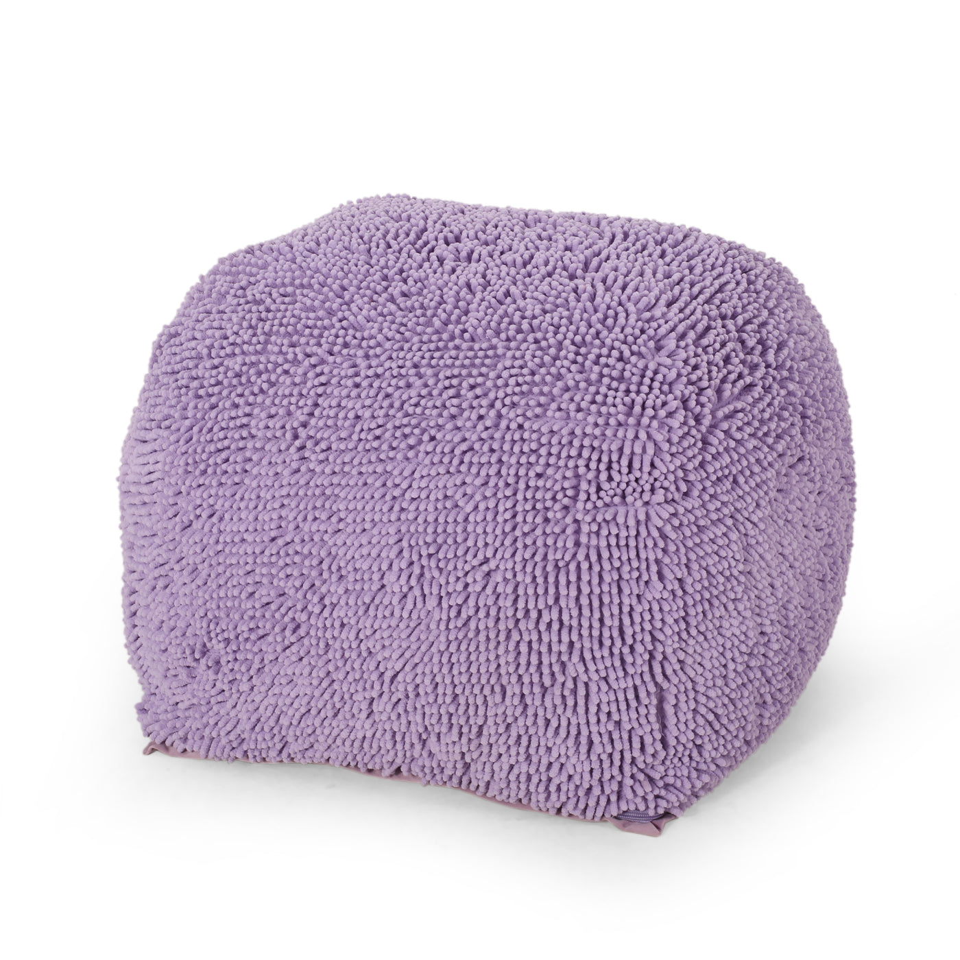 Lavender Microfiber Square Pouf Ottoman 20x20x14 Inches