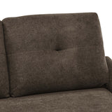 Dark Brown Tufted Loveseat with Polyester Upholstery 56x30x34
