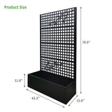Metal Planter Box with Trellis 70.9in H x 43.3in W x 15.8in D - Outdoor Raised G