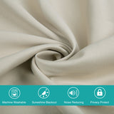 Blackout Indoor curtain grommets with coating, beige, 52*63 inch, 2 Panels