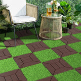 DIY Interlocking Balcony Deck Tiles Red Brown 12 Inch