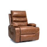 Power Lift Faux Leather Lift Recliner with Massage Brown