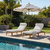 TOPMAX Acacia Wood Chaise Lounge, Outdoor Sun Lounge Chair, Patio Recliner with Adjustable Backrest and Head Pillow for Poolside, Backyard, Garden, Indoor&Outdoor, set of 2, Beige