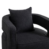 Boucle Accent Chair Swivel Black