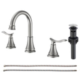 8 Inch 2-Handle Widespread Bathroom Sink Faucet Brushed Nickel