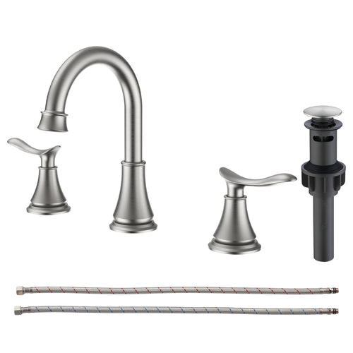 8 Inch 2-Handle Widespread Bathroom Sink Faucet Brushed Nickel