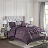 7-Piece Comforter Set - Pleated Tufted Polyester - Queen