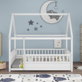 Full Pine Platform Bed White