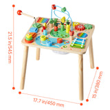 Montessori Activity Table for Toddler 1-3 Years Old, 13 in 1 Wooden Learn Activi