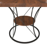 Stone Dining Table Walnut/Black 49"