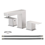 8 Inch Brushed Nickel Widespread Bathroom Faucet with Pop Up Drain