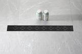 28" Linear Shower Drain 304 Stainless Steel Brick Pattern Grate