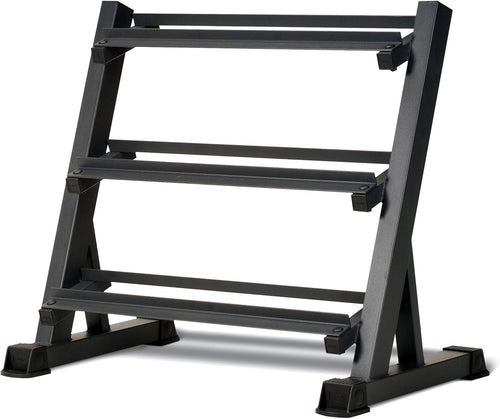 1100lb Capacity 3-Tier Adjustable Dumbbell Rack 36" Base