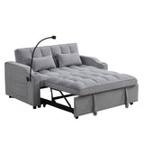 Modern Velvet Loveseat Futon Sofa Bed with Reclining Back