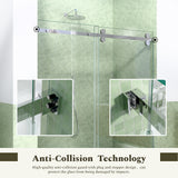 56-60"W x 72"H Frameless Sliding Shower Door Enclosure