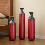 Modern White Metal Droplet Vase Set 3-Piece Home Decor