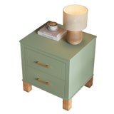 Solid Wood Nightstand Sage Green
