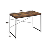Writing Desk - Wood & Metal - Weathered Oak & Black - 47" Top
