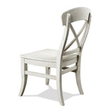Cross-Back Dining Chairs - Hardwood - Smoky White - Set of 2