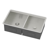 Undermount Sink- 30" x 19" x 10" Double Bowl (50/50) Kitchen Sink 16 Gauge