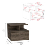 Floating Nightstand - Wall Mounted - Drawer and Open Storage Shelves