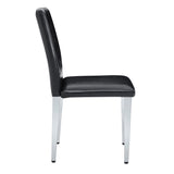 Set of 4 Metal Dining Chair Black/Silver