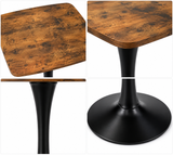 Square Engineered Wood Dining Table Antique Brown