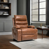 Power Lift Faux Leather Lift Recliner with Massage Brown