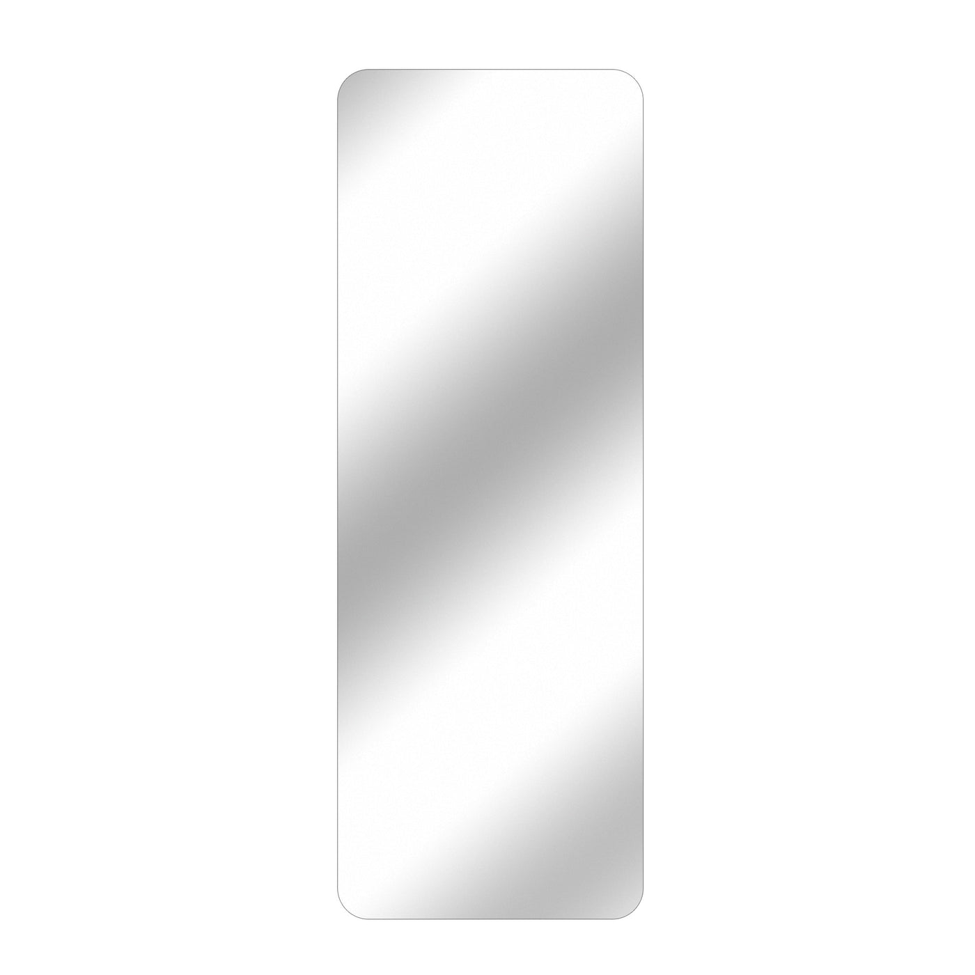 65x24" Frameless Round Corner Silver Mirror Wall Hanging