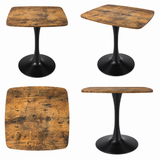 Square Engineered Wood Dining Table Antique Brown